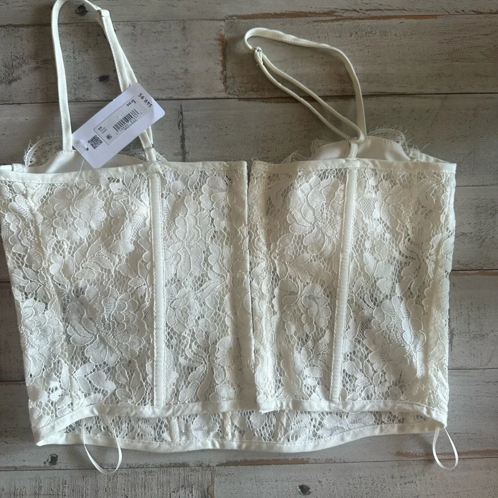 Altar'd State Lace Corset Top Cream NWT - Picture 2 of 2